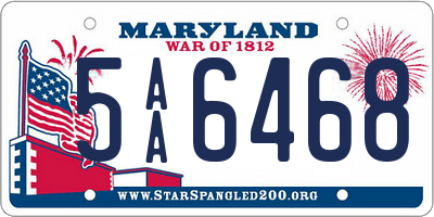 MD license plate 5AA6468