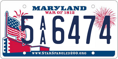 MD license plate 5AA6474