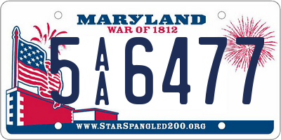 MD license plate 5AA6477