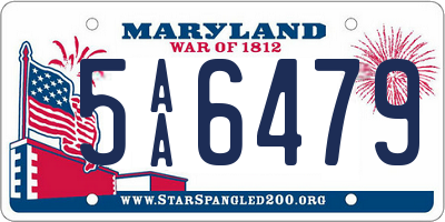 MD license plate 5AA6479