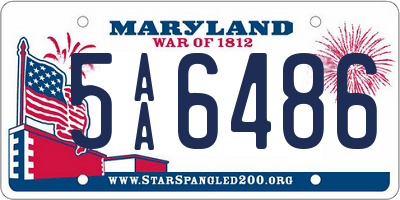 MD license plate 5AA6486