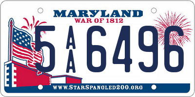 MD license plate 5AA6496