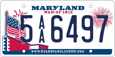 MD license plate 5AA6497