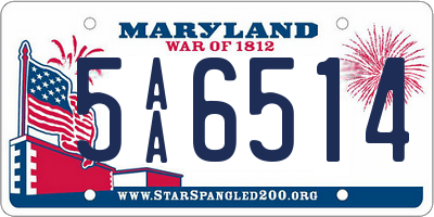 MD license plate 5AA6514