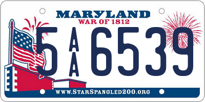 MD license plate 5AA6539