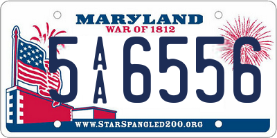 MD license plate 5AA6556