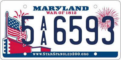 MD license plate 5AA6593