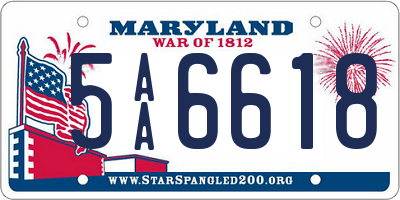MD license plate 5AA6618