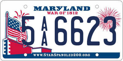 MD license plate 5AA6623