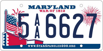 MD license plate 5AA6627