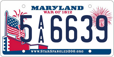 MD license plate 5AA6639