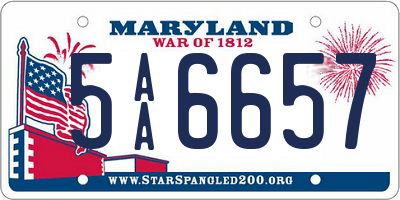 MD license plate 5AA6657
