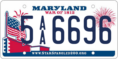 MD license plate 5AA6696