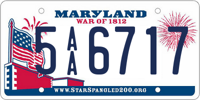 MD license plate 5AA6717