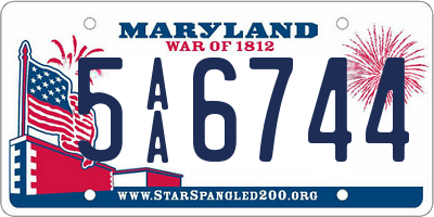 MD license plate 5AA6744