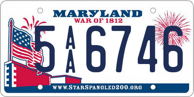MD license plate 5AA6746
