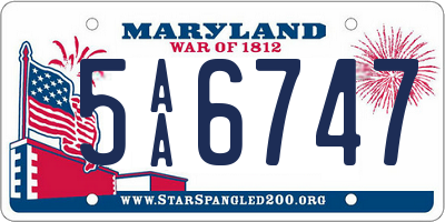 MD license plate 5AA6747