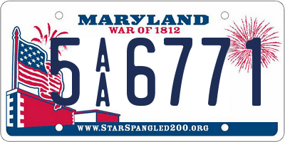 MD license plate 5AA6771