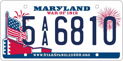 MD license plate 5AA6810