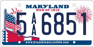 MD license plate 5AA6851