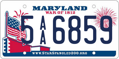 MD license plate 5AA6859