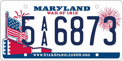 MD license plate 5AA6873