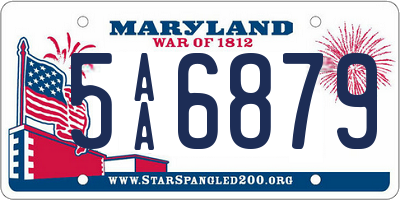 MD license plate 5AA6879