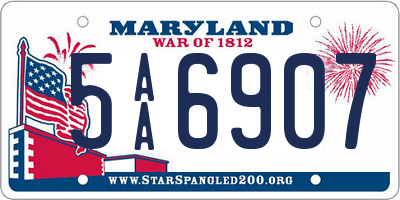 MD license plate 5AA6907