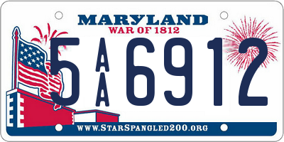 MD license plate 5AA6912