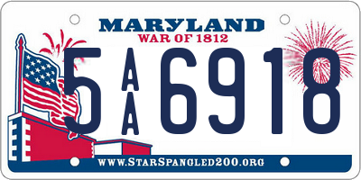 MD license plate 5AA6918