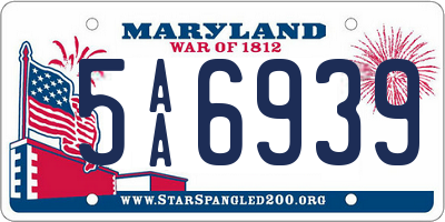 MD license plate 5AA6939
