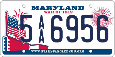 MD license plate 5AA6956