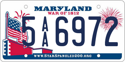 MD license plate 5AA6972