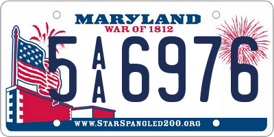 MD license plate 5AA6976