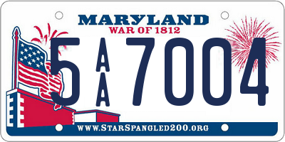 MD license plate 5AA7004