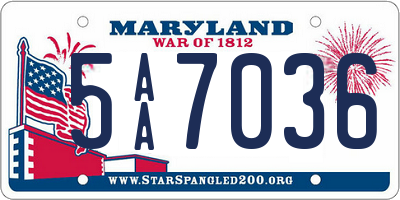 MD license plate 5AA7036