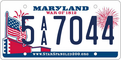 MD license plate 5AA7044