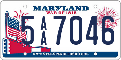 MD license plate 5AA7046