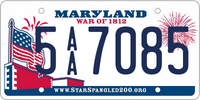 MD license plate 5AA7085
