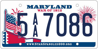MD license plate 5AA7086