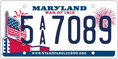 MD license plate 5AA7089