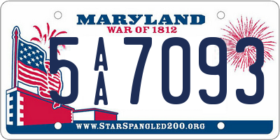 MD license plate 5AA7093