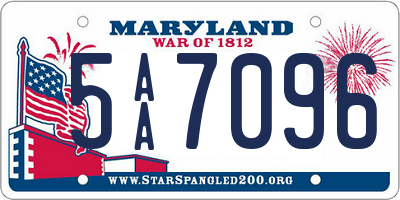 MD license plate 5AA7096
