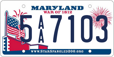 MD license plate 5AA7103