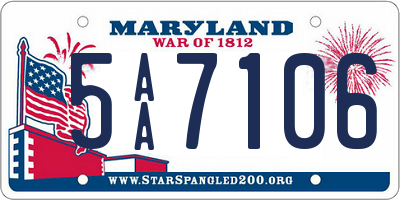 MD license plate 5AA7106