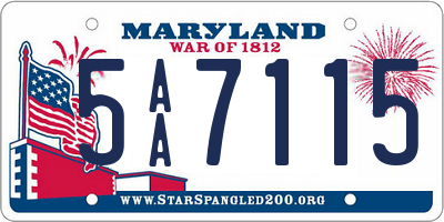 MD license plate 5AA7115
