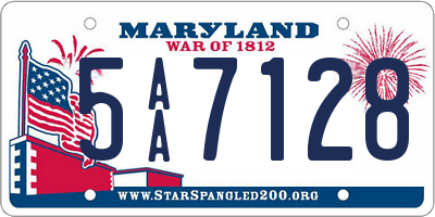 MD license plate 5AA7128