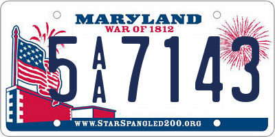 MD license plate 5AA7143