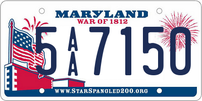 MD license plate 5AA7150