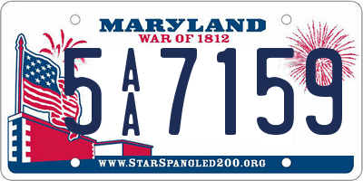 MD license plate 5AA7159